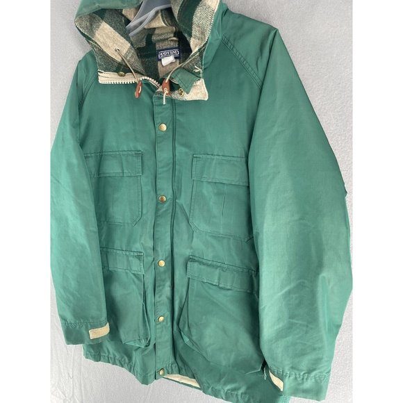 Vintage Lands End Jacket Mens Large Weatherproof Flannel Lined Winter Long Coat - Picture 6 of 12